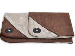 Lauren Design Dante narzuta / kocyk 100x70cm brązowy pikowany + beżowy 1szt.