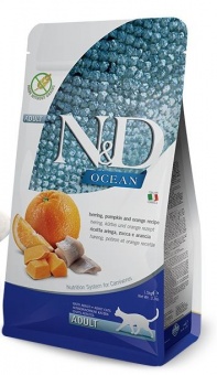 Farmina N&D Feline Ocean Cat Herring, Pumpkin & Orange śledź i pomarańcza dla kota 300g