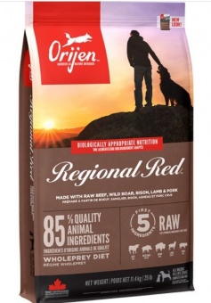 Orijen Regional Red dla psa z wołowiną, dziczyzną, jagnięciną, wieprzowiną i mięsem bizona 2kg