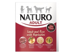 Naturo Adult w 100% naturalna karma mokra dla psów 400g 1szt. kurczak i jagnięcina z ryżem i warzywami