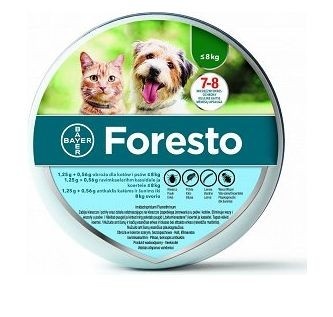 Elanco Foresto obroża przeciw pchłom i kleszczom dla kotów i psów poniżej 8kg 38cm