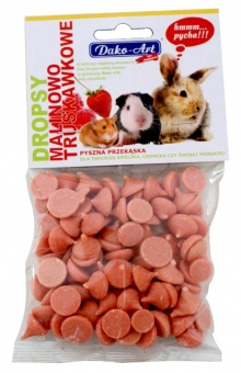 Dako-Art Dropsy malinowo-truskawkowe dla gryzoni 75g 1szt.