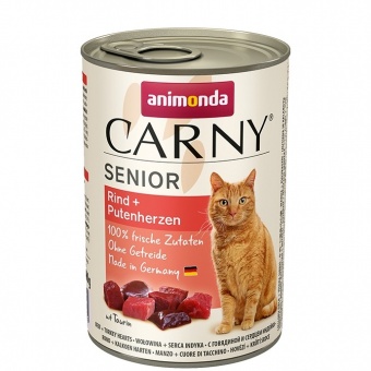 Animonda Carny Senior smakowite kawałki w pysznym sosie puszka 400g 1szt. wołowina serca idycze
