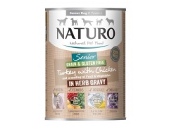 Naturo Grain & Gluten Free Senior karma mokra dla psa w sosie ziołowym 390g 1szt.