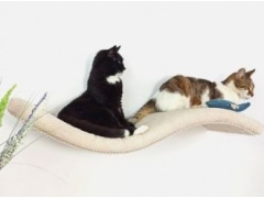 Cat's Atelie Wisząca półka na ścianę dla kota w kształcie fali. Spód w kolorze miętowym 95cm 1szt. legowisko głęboki granat (Deep navy blue)