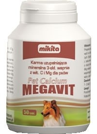 Mikita Pet Calcium Megavit -niedobory na tle wapnia 1szt. 400 tabletek