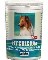 Mikita Pet Calcium - preparat wapniowy z wit. C i magnezem dla psów i kotów 500g proszek
