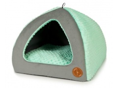 Lauren Design Bella Legowisko budka velvet + minky mięta wycofany 1szt. 40x40cm