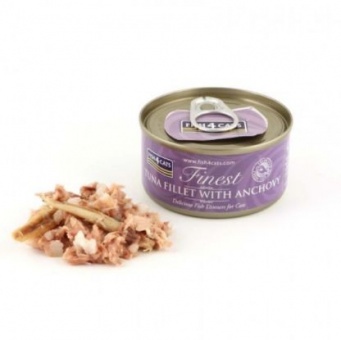 Fish4Cats Finest filet z Tuńczyka z Anchois kawałki w sosie rybnym bez zbóż 70g 1szt.