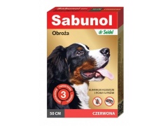 Sabunol Obroża przeciw pchłom i kleszczom czerwona 1szt. 75cm
