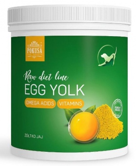 Pokusa RawDietLine Bio żółtko jaja kurzego chroni wątrobę i trzustkę dla psów i kotów 150g