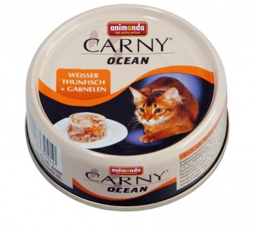 Animonda Carny Ocean kruche kawałki mięsa w galaretce puszka 80g 1szt. - łosoś + sardynki