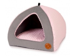 Lauren Design Bella Legowisko budka velvet + minky róż 1szt. 50x50cm