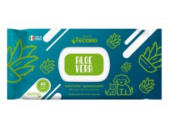 Record Italy antybakteryjne wilgotne chusteczki Maxi z Aloe Vera do codziennej higieny psów i kotów 40szt. duże chusteczki
