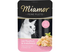 Miamor Kruche Fileciki w galaretce karma mokra dla kota 100g 1szt. tuńczyk w łososiowej galaretce