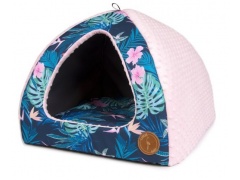 Lauren Design Bella Legowisko budka tropic + minky róż 1szt. 40x40cm