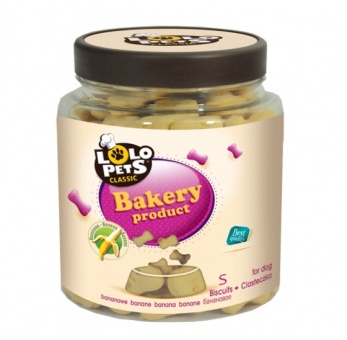 Lolo Pets Ciastka dla psów kości rozmiar M słoik 210g różne smaki 1szt. bananowe LO-80607
