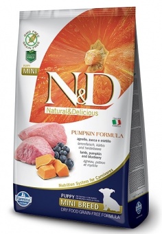 Farmina N&D Grain Free Pumpkin Puppy Mini Lamb & blueberry bezzbożowa karma dla psów 2,5kg