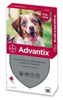 Bayer Advantix dla psów od 10 do 25kg 1 pipeta