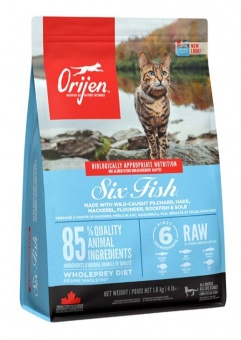 Orijen 6 Fish Cat bezglutenowa karma na bazie ryb dla kotów 1,8kg