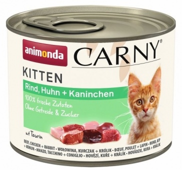 Animonda Carny Kitten puszka dla kociąt 200g 1szt. wołowina, cielęcina, kurczak