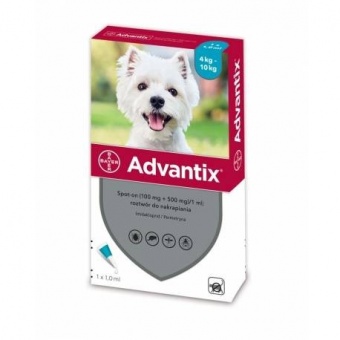 Bayer Advantix dla psów od 4 do 10kg 4 pipetki