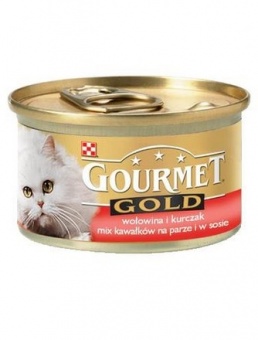 Gourmet Gold Wołowina i kurczak w sosie 85g