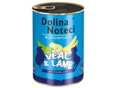 Dolina Noteci Premium Superfood Pies Cielęcina i jagnięcina puszka 400g