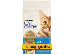 Purina Cat Chow 3in1 z indykiem 15kg (12 + 3kg gratis)