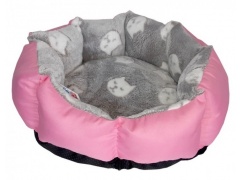 Robto Legowisko Róża EX M różowy / szary w koty