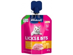Vitakraft Cat Licks & Bits - Ser i szynka 60g