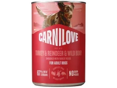 Carnilove Dog Turkey & Reindeer & Wildboar Adult - indyk, renifer i dzik puszka 400g