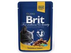 Brit Premium Cat Adult Kurczak + Indyk saszetka 100g