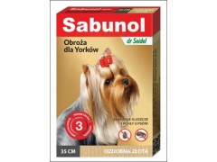 Sabunol GPI Obroża przeciw pchłom dla yorka ozdobna złota 35cm