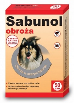 DermaPharm Sabunol GPI Obroża przeciw pchłom dla psa szara 50cm