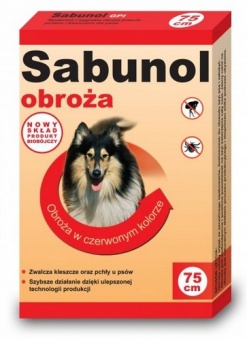 DermaPharm Sabunol GPI Obroża przeciw pchłom dla psa czerwona 75cm