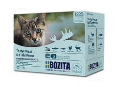 Bozita Cat Multibox z mięsem i rybą saszetki 12x85g