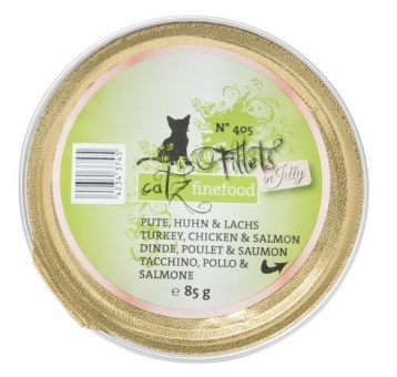 Catz Finefood Filety N.405 Indyk/Kurczak/Łosoś tacka 85g