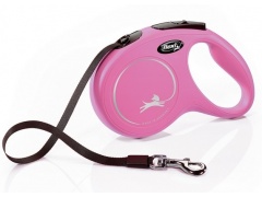 Flexi New Classic Smycz taśma M 5m różowa [FL-2237]