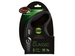 Flexi New Classic Smycz taśma M 5m czarna [FL-2220]
