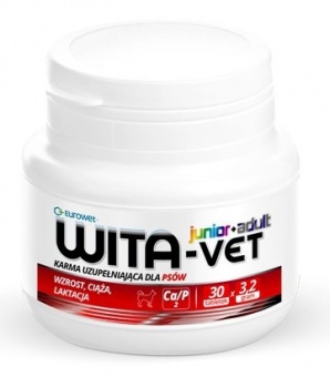Wita-Vet Junior+Adult CA/P=2 3,2g 30tabl. - preparat witaminowy dla ciężarnych suk i szczeniąt