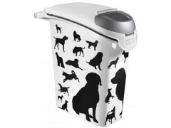 Curver Pet Life Pojemnik na psią karmę - białoczarny z psami 10kg